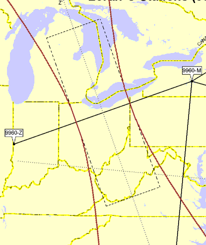 Map with hyperbola overlaid