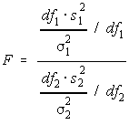 ratio of variances f statistic Test F