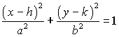 (x-h)^2/a^2 + (y-k)^2/b^2 = 1