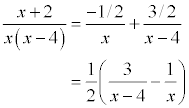 (x+2)/(x(x-4))=1/2 (3/(x-4) - 1/x)